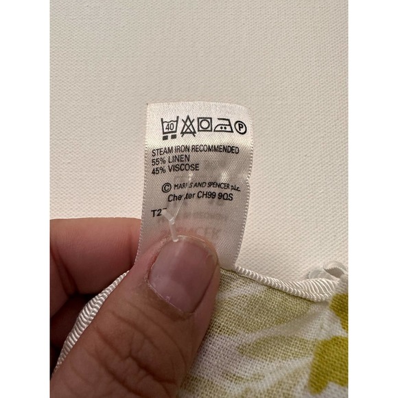 Marks and Spencer Linen blend cream and green skirt-18 EU - Picture 7 of 11